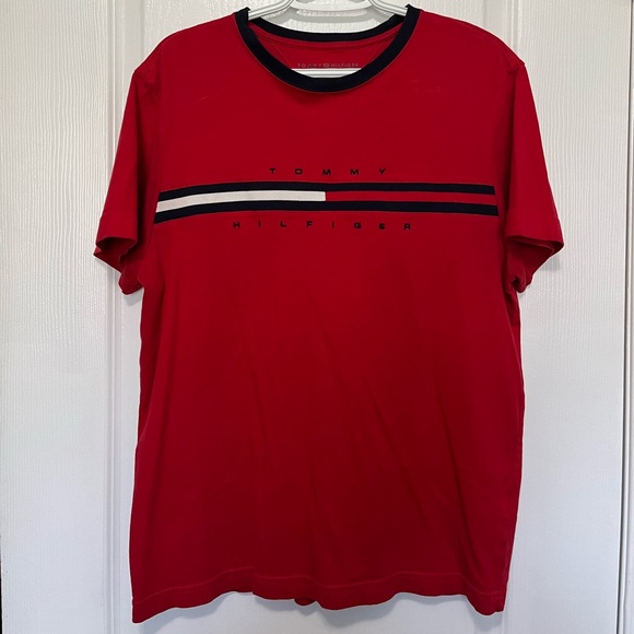 Red Tommy Hilfiger Logo short sleeve T-shirt - Picture 1 of 3